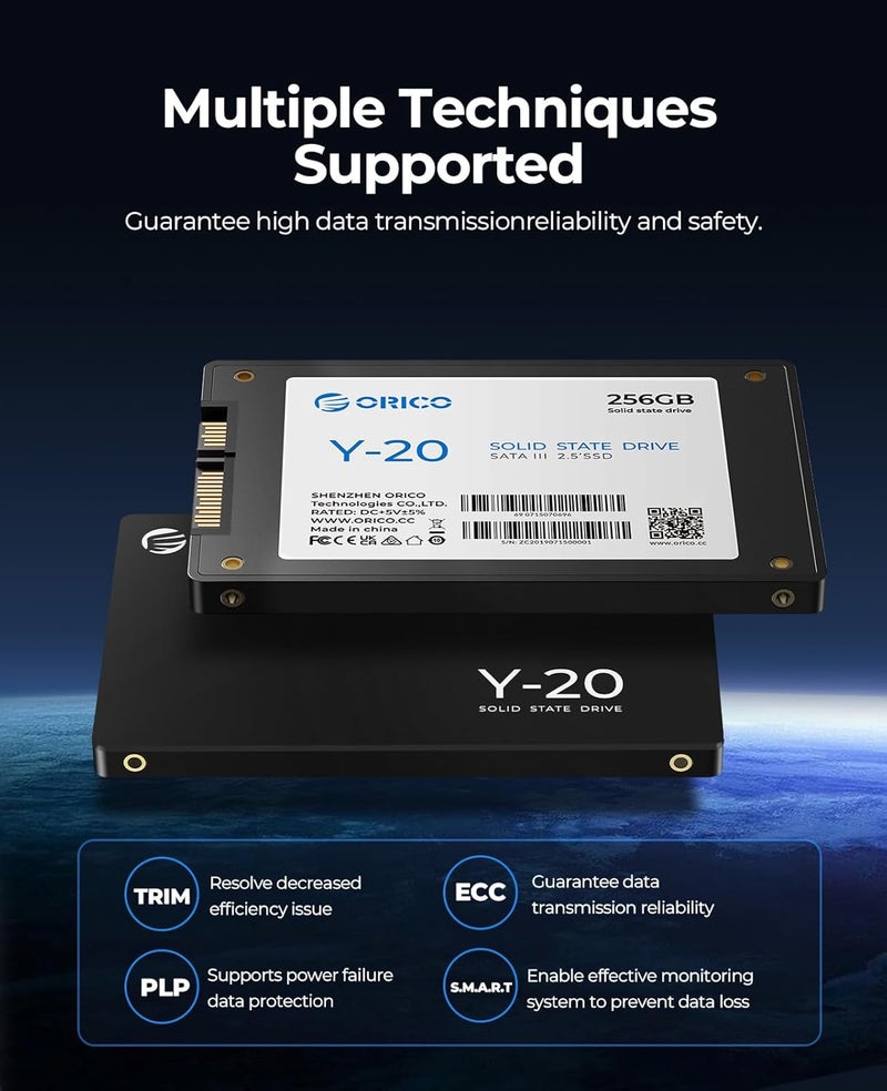 Orico قرص صلب داخلي SSD SATA بسعة 4TB بحجم 2.5 بوصة، سرعة قراءة تصل إلى 500MB/s، SATA III 6Gbps لأجهزة الكمبيوتر المكتبية واللابتوب وNAS وDIY والقرص الخارجي - Y20 - Image 4